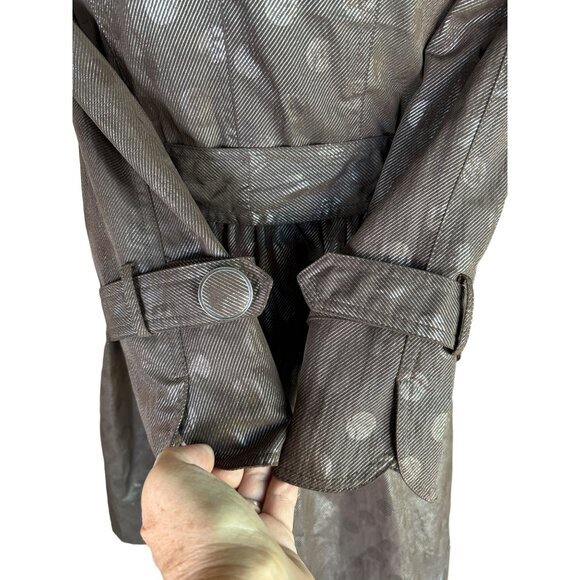 Nicola Bertti Jacket Size Small Metallic Brown Dotted Belted Missing Button NEW - Picture 8 of 11